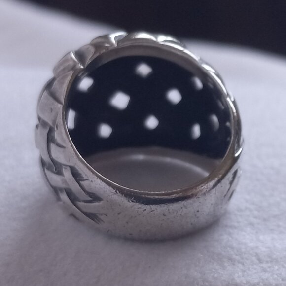 James Avery Basket Weave Dome Silver Ring - Picture 6 of 7